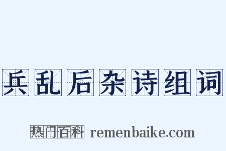 兵乱后杂诗组词是什么意思的图片